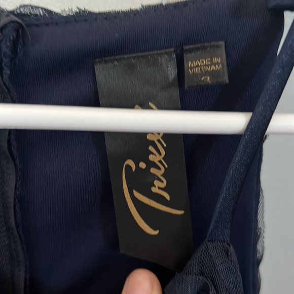 Navy Floral and Bejeweled Dress - Picture 3 of 3